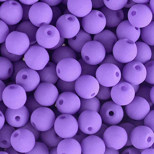 Velvet Beads Round - 8mm - Velvet Soft Violet (23pcs)