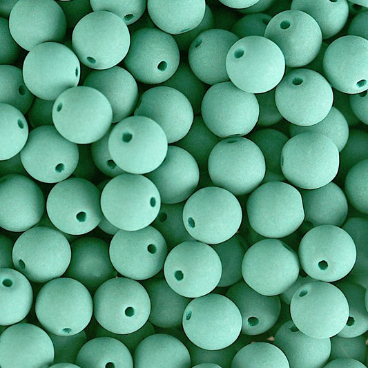 Velvet Beads Round - 8mm - Velvet Soft Turquoise (23pcs)