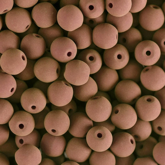 Velvet Beads Round - 8mm - Velvet Cocoa (23pcs)