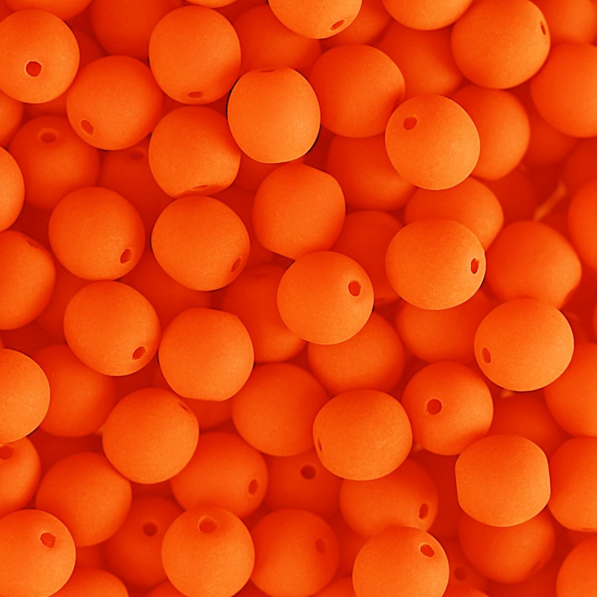 Velvet Beads Round - 8mm - Velvet Neon Orange (23pcs)