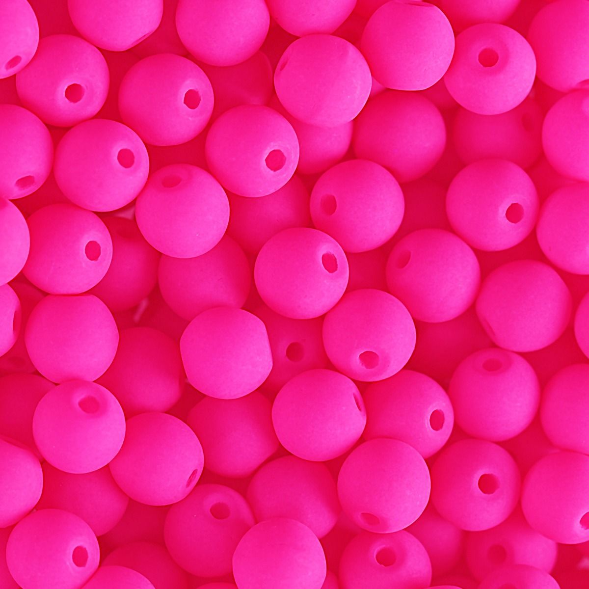 Velvet Beads Round - 8mm - Velvet Neon Pink (23pcs)