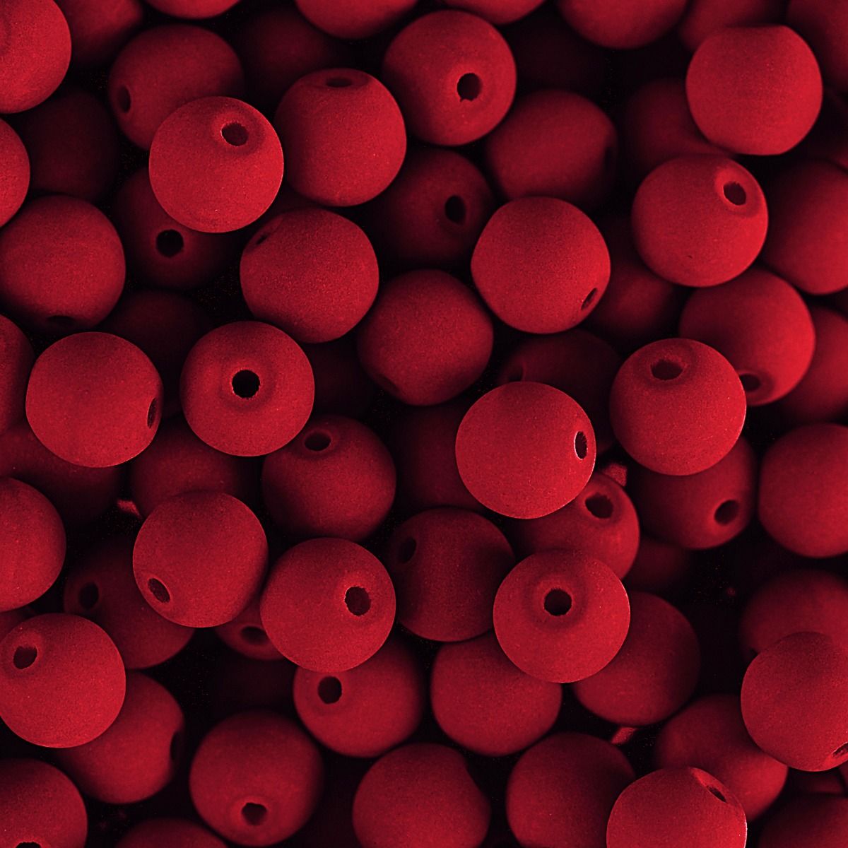 Velvet Beads Round - 8mm - Velvet Cherry (23pcs)