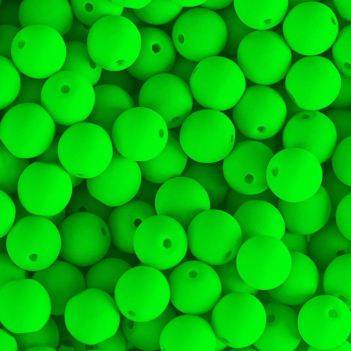 Velvet Beads Round - 8mm - Velvet Neon Green (23pcs)