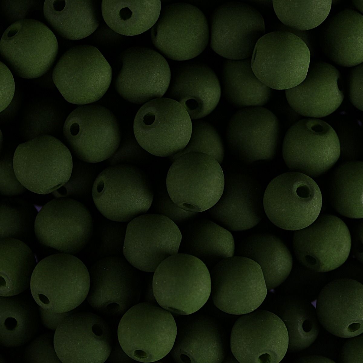 Velvet Beads Round - 8mm - Velvet Dark Green (23pcs)