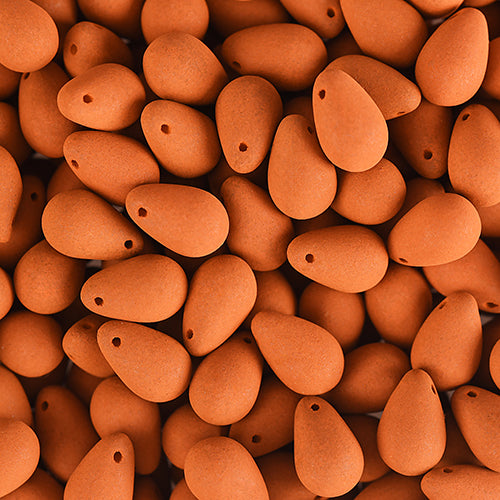 Velvet Beads Drop - 6x9mm - Velvet Orange (38pcs)