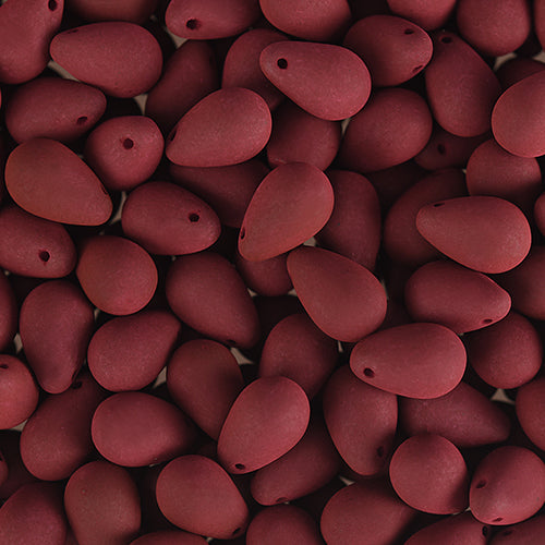 Velvet Beads Drop - 6x9mm - Velvet Maroon Brown (38pcs)