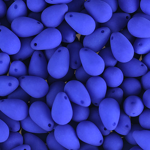 Velvet Beads Drop - 6x9mm - Velvet Blue (38pcs)