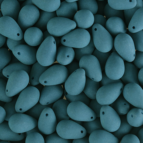 Velvet Beads Drop - 6x9mm - Velvet Dark Teal Blue (38pcs)