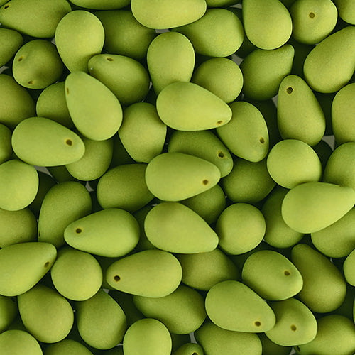 Velvet Beads Drop - 6x9mm - Velvet Yellow Green (38pcs)