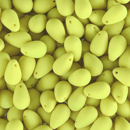 Velvet Beads Drop - 6x9mm - Velvet Soft Yellow (38pcs)