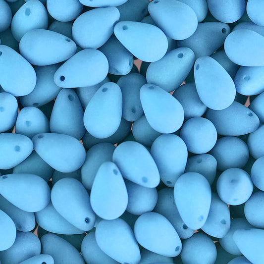 Velvet Beads Drop - 6x9mm - Velvet Sky Blue (38pcs)