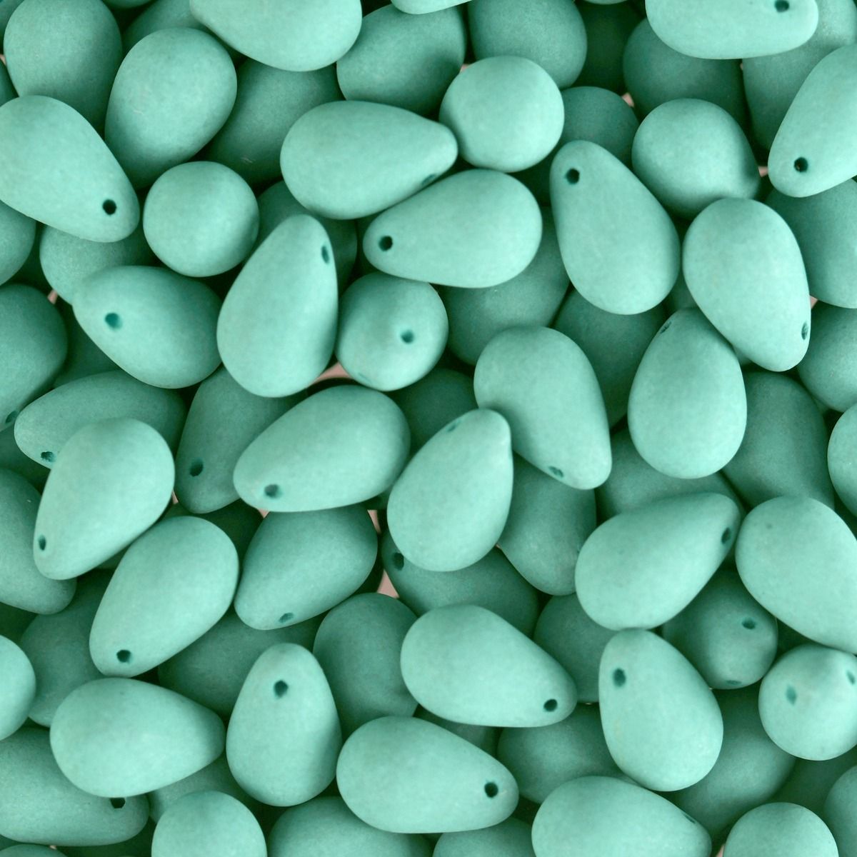 Velvet Beads Drop - 6x9mm - Velvet Soft Turquoise (38pcs)