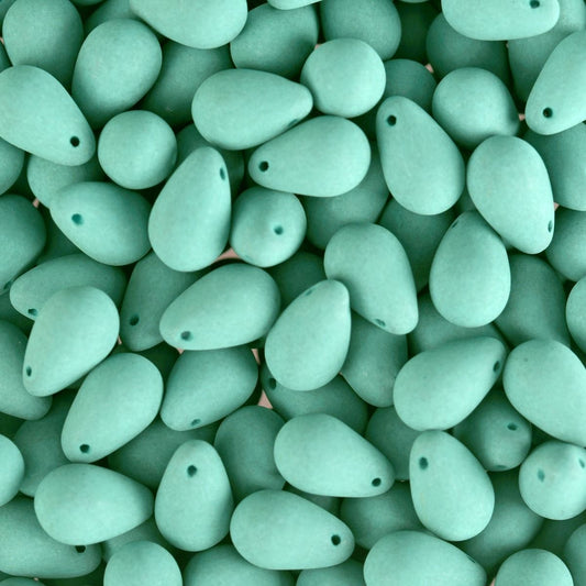Velvet Beads Drop - 6x9mm - Velvet Soft Turquoise (38pcs)