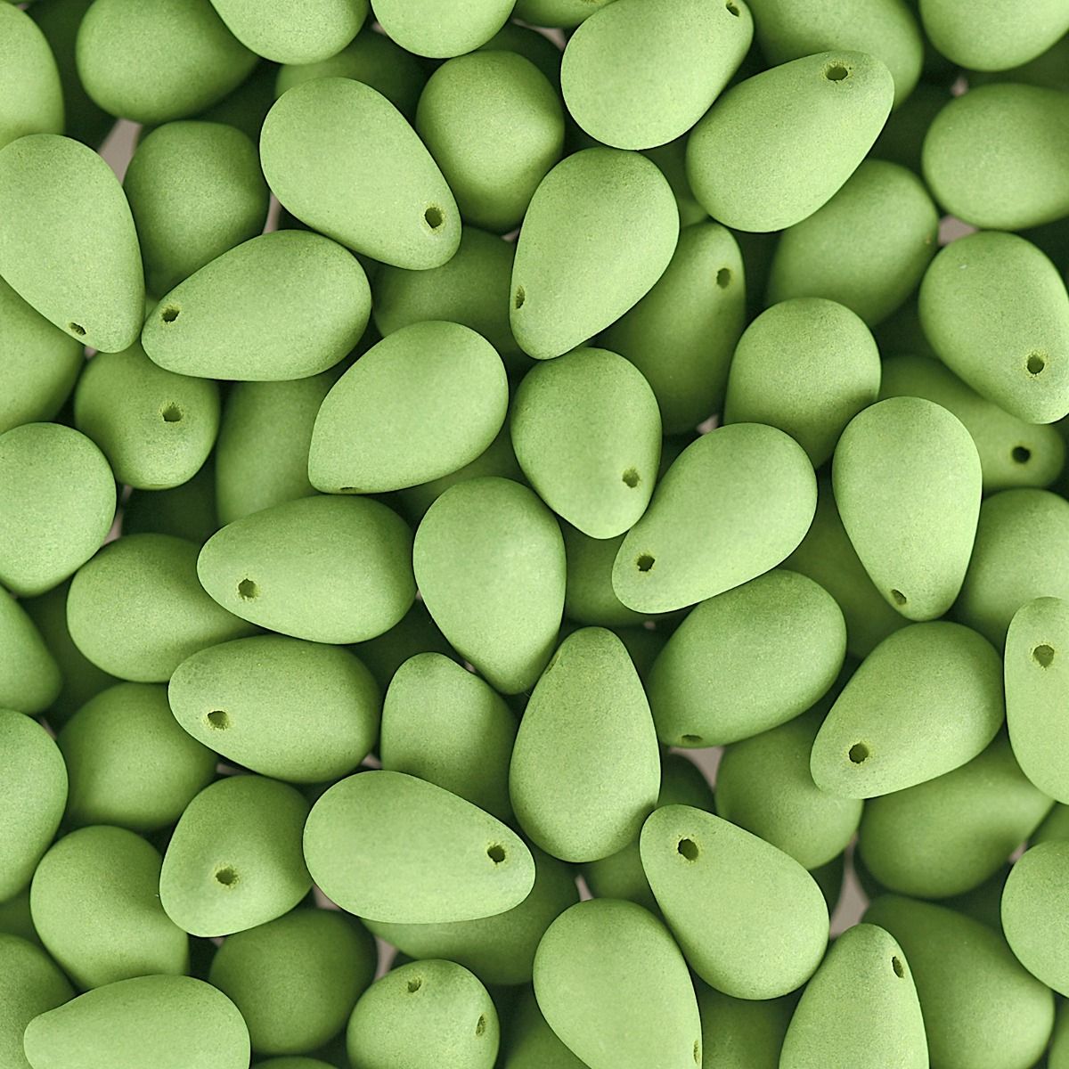 Velvet Beads Drop - 6x9mm - Velvet Soft Lime (38pcs)