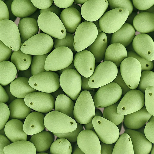 Velvet Beads Drop - 6x9mm - Velvet Soft Lime (38pcs)