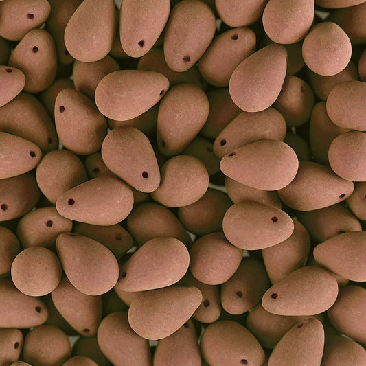Velvet Beads Drop - 6x9mm - Velvet Cocoa (38pcs)