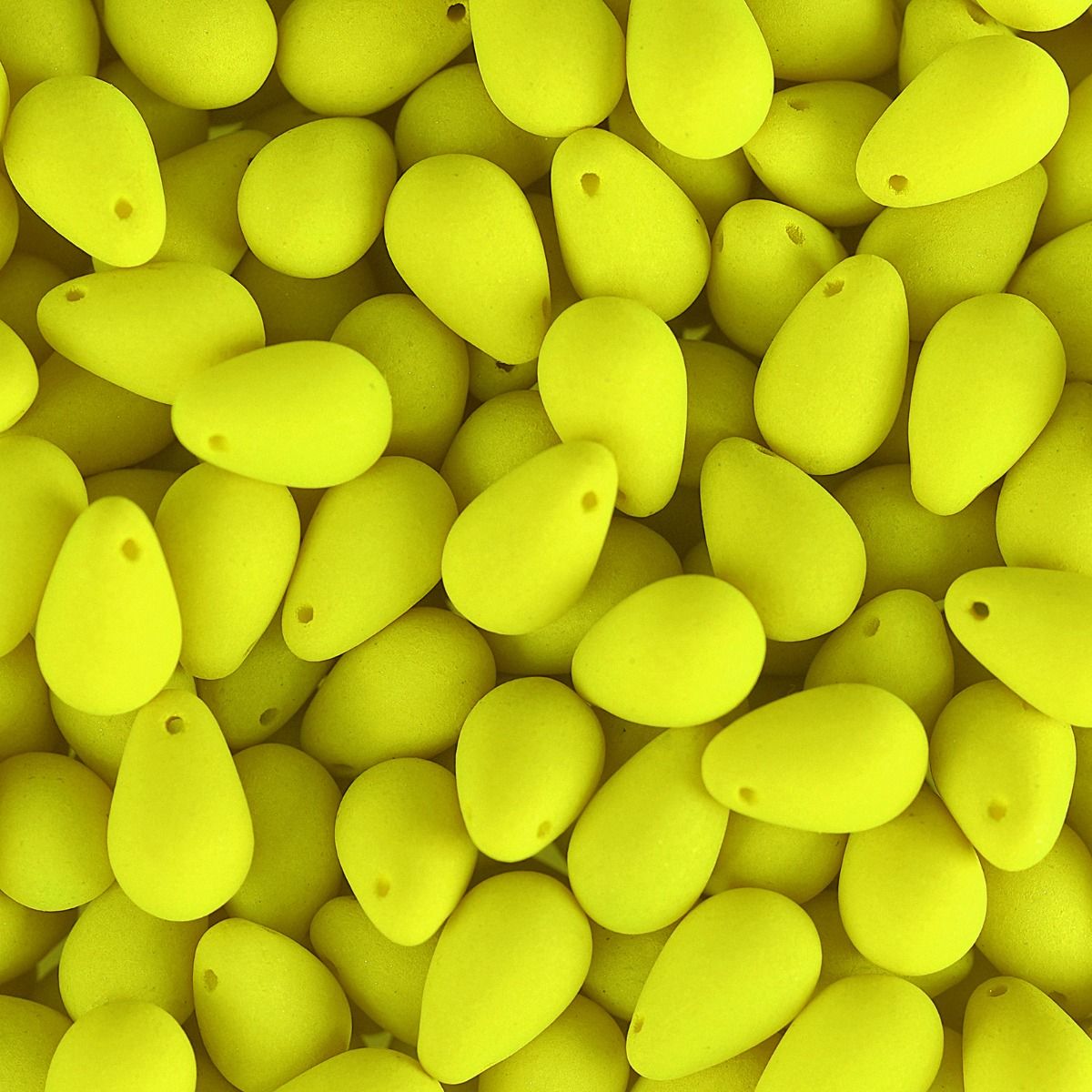 Velvet Beads Drop - 6x9mm - Velvet Neon Yellow (38pcs)