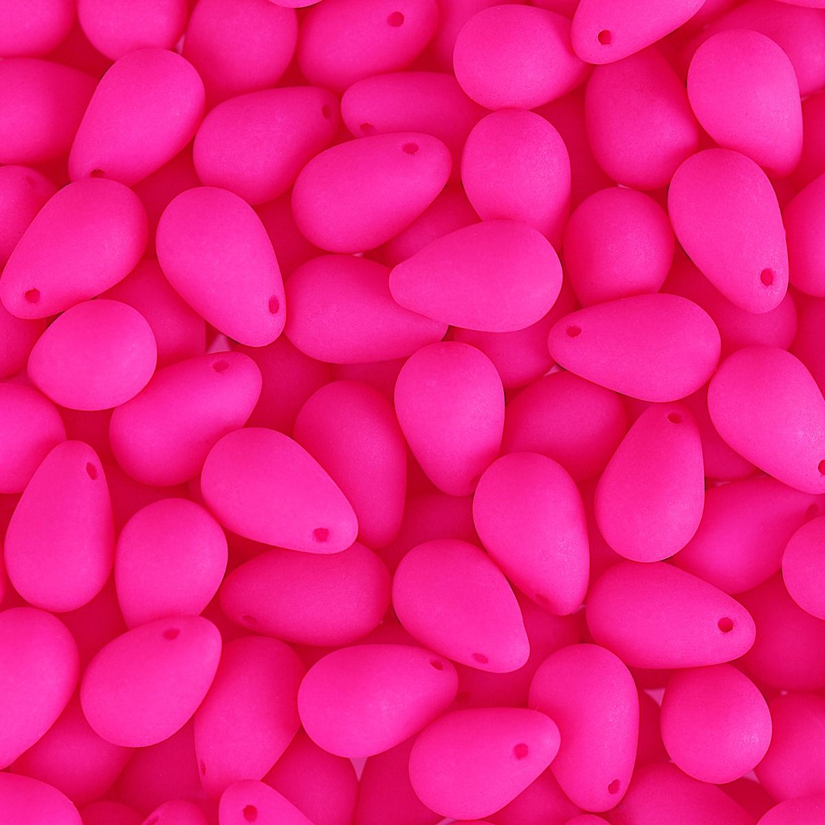 Velvet Beads Drop - 6x9mm - Velvet Neon Pink (38pcs)