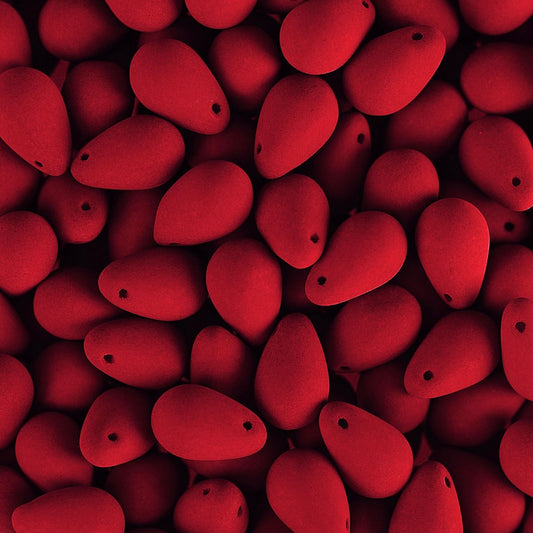 Velvet Beads Drop - 6x9mm - Velvet Cherry (38pcs)