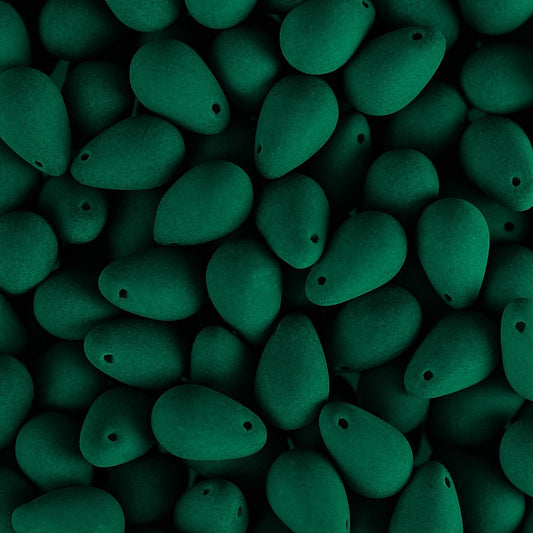 Velvet Beads Drop - 6x9mm - Velvet Petrol (38pcs)
