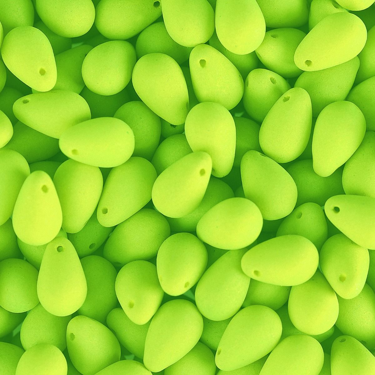 Velvet Beads Drop - 6x9mm - Velvet Neon Lime (38pcs)