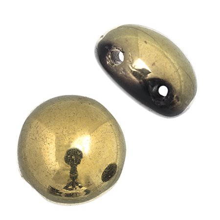 Candy Beads - 8mm - Jet Gold Half Coat (Strand 22)