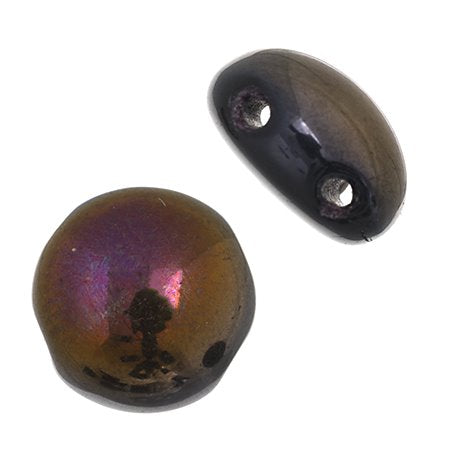 Candy Beads - 8mm - Opaque Brown Flare Halfcoated (Strand 22)