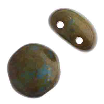 Candy Beads - 8mm - Blue Opaque Dark Travertine (Strand)