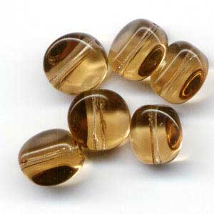 Glass - 12mm - 4-Sided Pinched Round - Smokey Topaz (10)