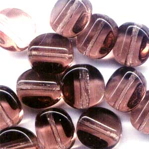 Glass - 12mm - 4-Sided Pinched Round - Light Amethyst (10)