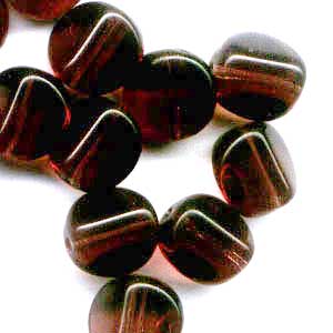 Glass - 12mm - 4-Sided Pinched Round - Amethyst (10)