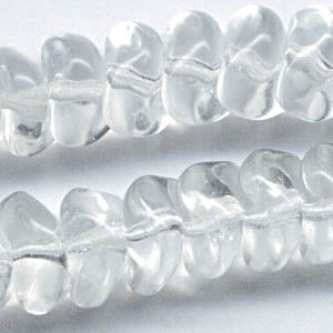 Glass - 9x4mm Wave Nuggets - Crystal (strand)