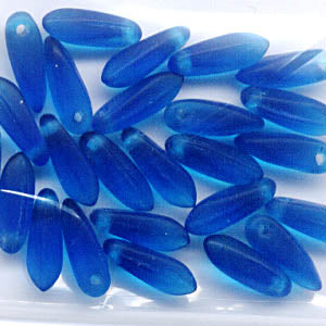 Fringe Beads Dagger Beads - 11mm - Matte Capri Blue (25)