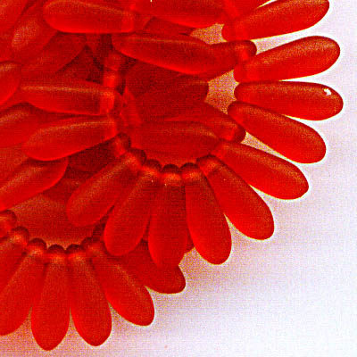 Fringe Beads Dagger Beads - 11mm - Matte Siam Ruby (25)