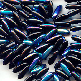 Fringe Beads Dagger Beads - 11mm - Jet AB (25)