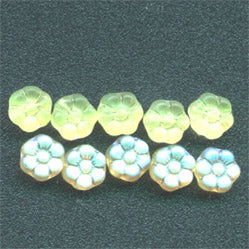Glass Bead Flat Flower - 8mm - Matte Light Topaz (20)
