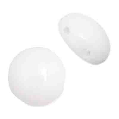 Candy Beads - 12mm - White Alabaster Opaque (Strand)