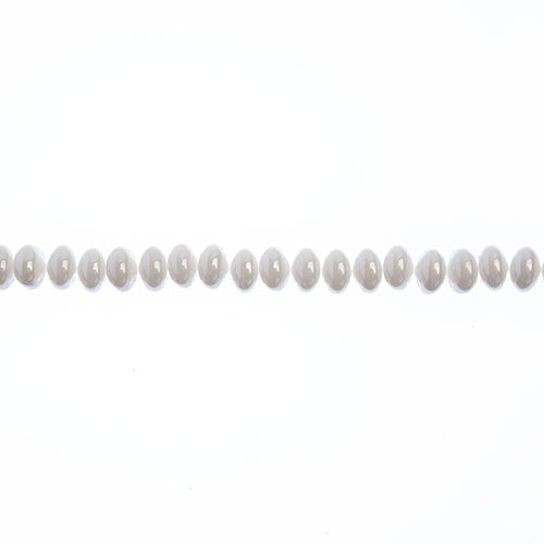 Candy Oval Beads - 4x6mm - White Alabaster Luster (Strand)