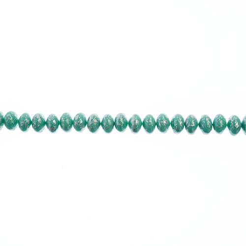 Candy Oval Beads - 4x6mm - Blue Turquoise Silver Speckled (Strand)