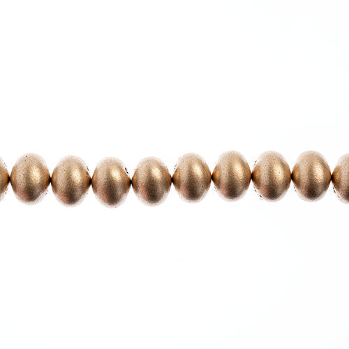 Candy Oval Beads - 6x8mm - Metallic Gold (Strand)