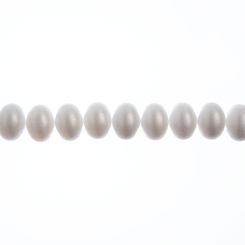 Candy Oval Beads - 6x8mm - Pearl White Pastel (Strand)
