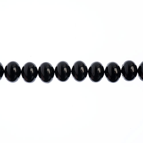 Candy Oval Beads - 6x8mm - Black (Strand)