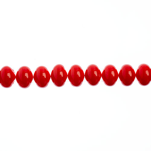 Candy Oval Beads - 6x8mm - Red (Strand)