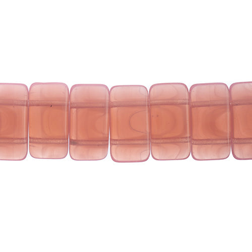 Czech Glass Beads -  2 Hole Carrier - Pink Opal (strand 15)