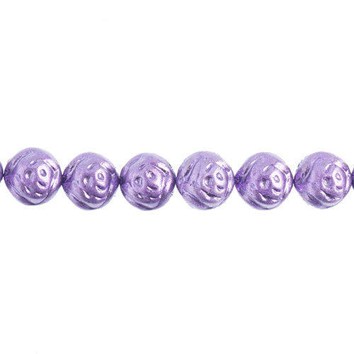 Candy Rose Beads - 8mm - Crystal/ Violet Metallic Dyed (Strand)