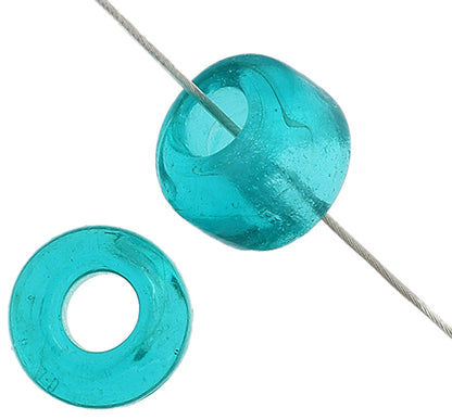 Crow Beads - 10mm - Transparent Medium Turquoise (Strand Apx 149pcs)