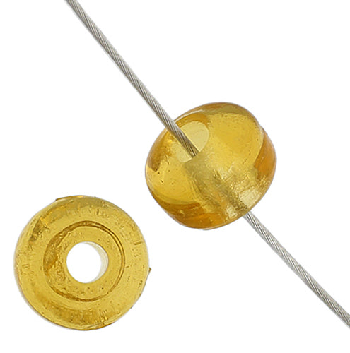 Crow Beads - 6mm - Transparent Amber (Strand Apx 220pcs)