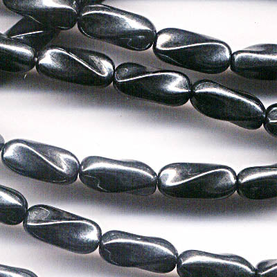 Twisted Rectangle - 7x13mm - Hematite (10)