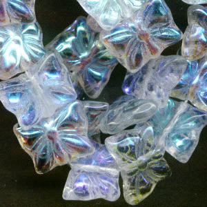 Glass Bead Butterfly - 15x12mm - Crystal AB (10)
