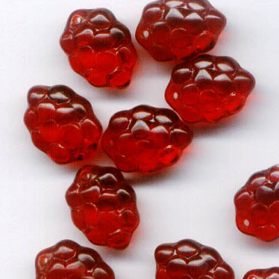 Glass Bead Fruit - Raspberries (10)